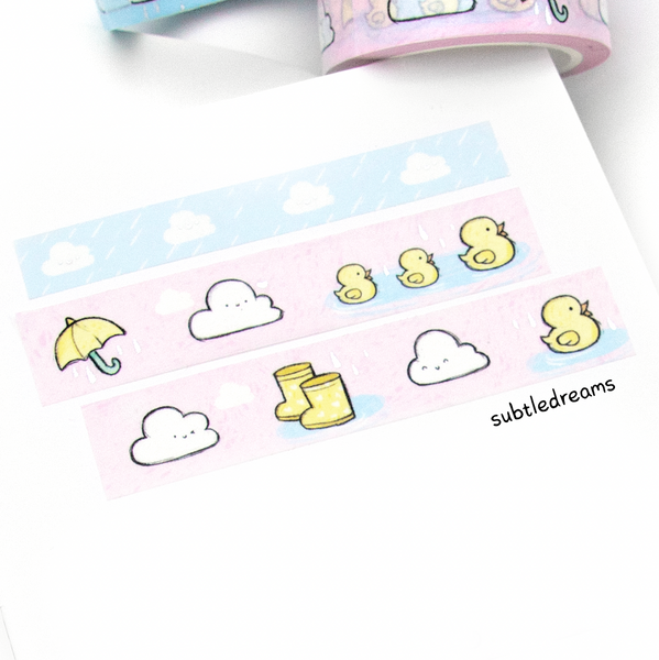 Play in the puddles washi, hand painted