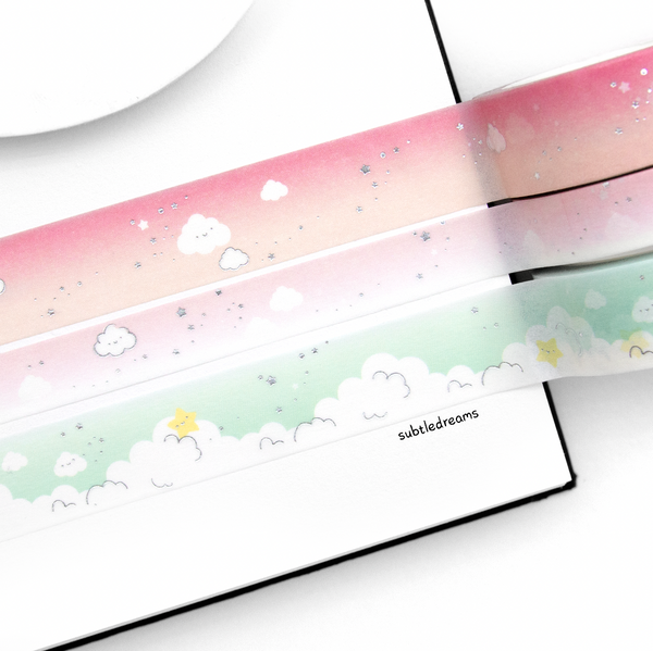 Blushing peach, cloud washi