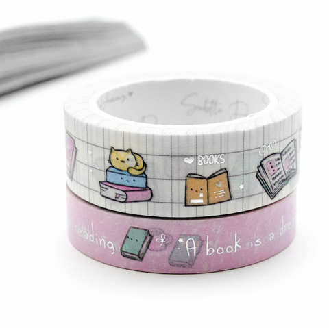 Nerdy kitties hand painted washi