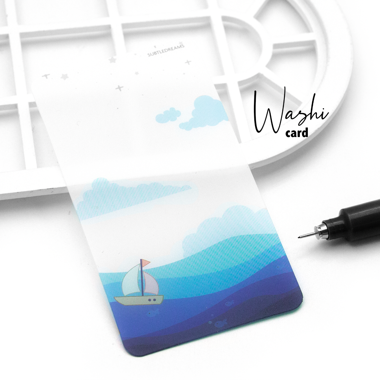 Shades of the sea washi card