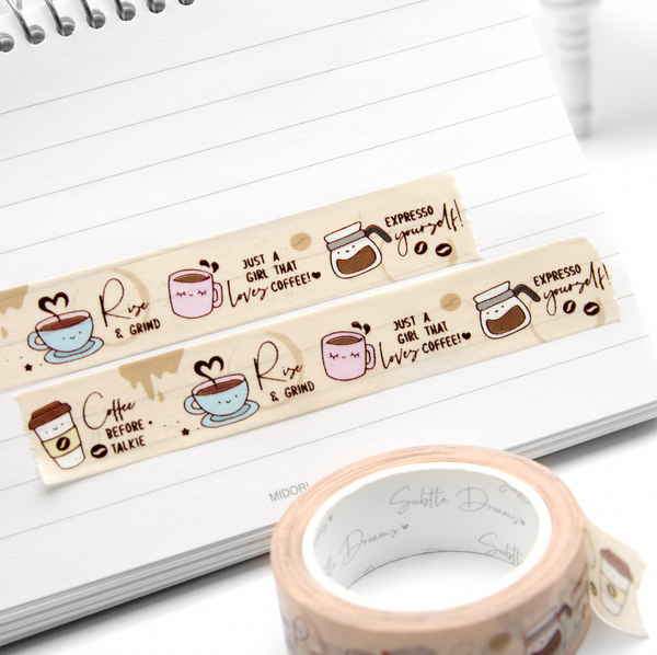 Rise and grind coffee washi