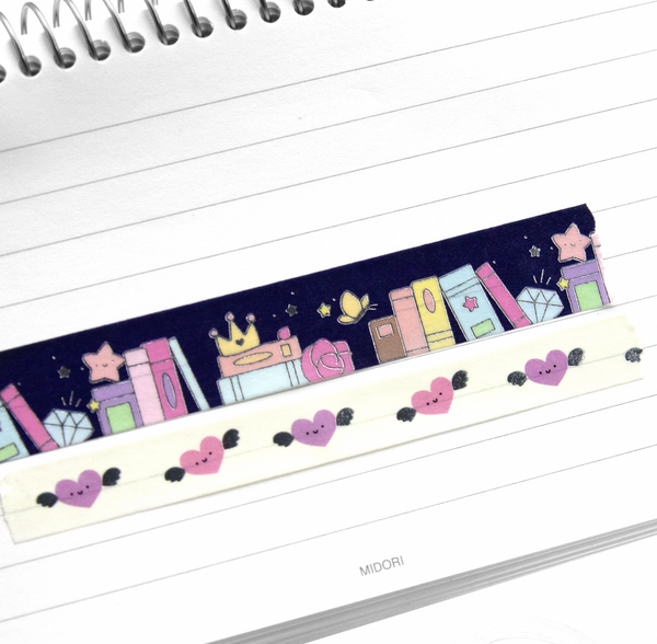 Princess bookshelf washi