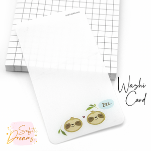 Sloth life washi card