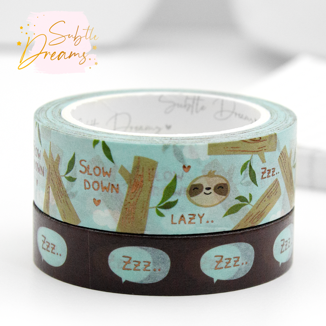 Slow down-sloth washi