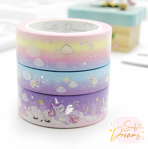 Born to be magical, unicorn cloud washi