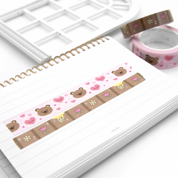 Kawaii brown bear washi