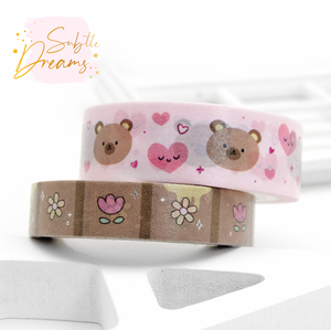 Kawaii brown bear washi