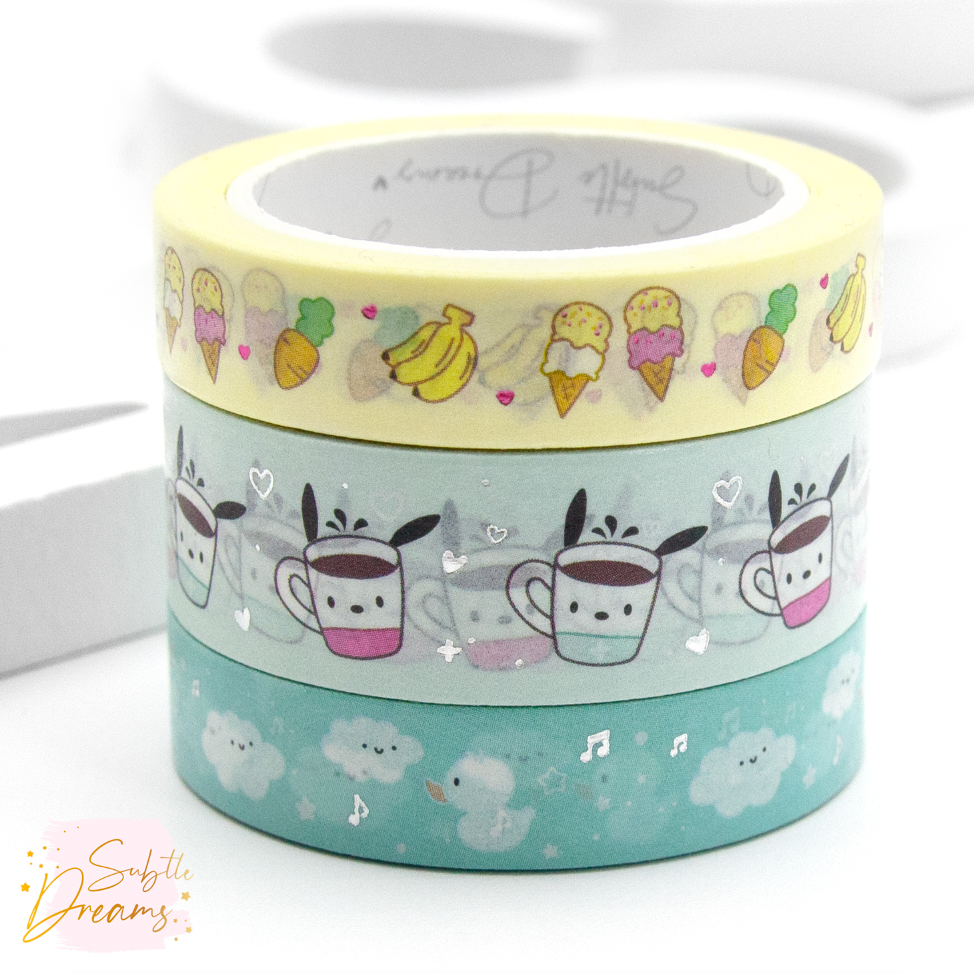 Kawaii Pochacco cups washi