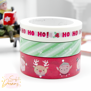 Ho Ho Ho holiday critters washi