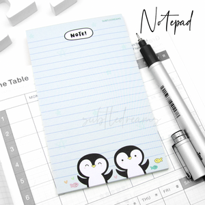 Love penguins notepad