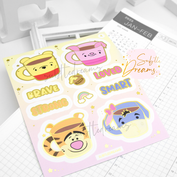 Pooh bear and friends foil stickers- LOW STOCK!