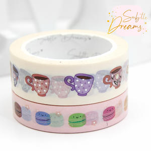 Tea cups and macroons washi