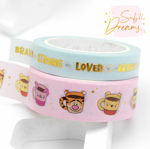 Pooh and friends kawaii cups washi