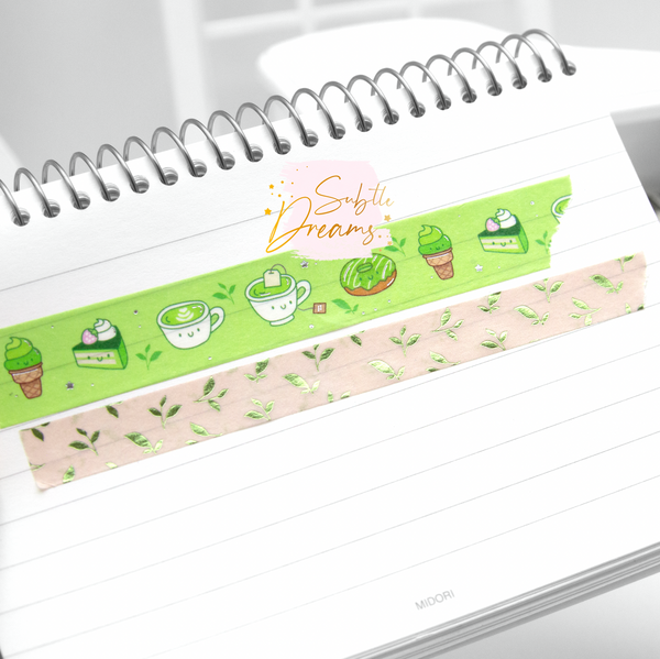 Matcha tea kawaii washi