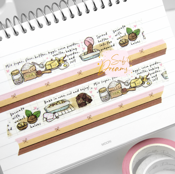 Brownie hand painted recipe washi