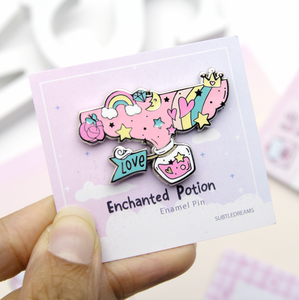 Enchanted Potion enamel pin, magnetic back