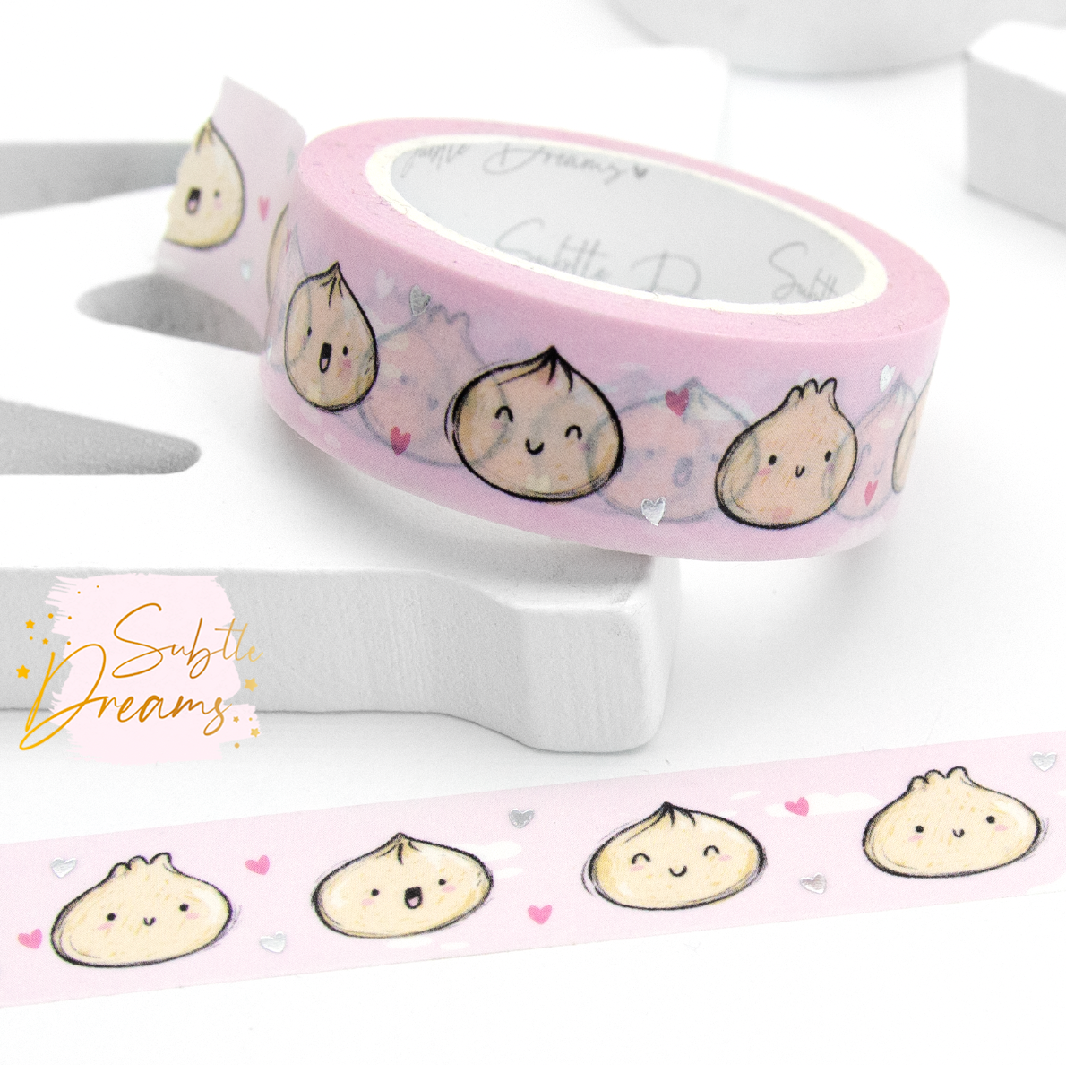 Dumplings washi, kawaii hand painted