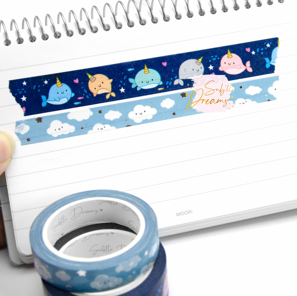 Endless blues narwhal washi