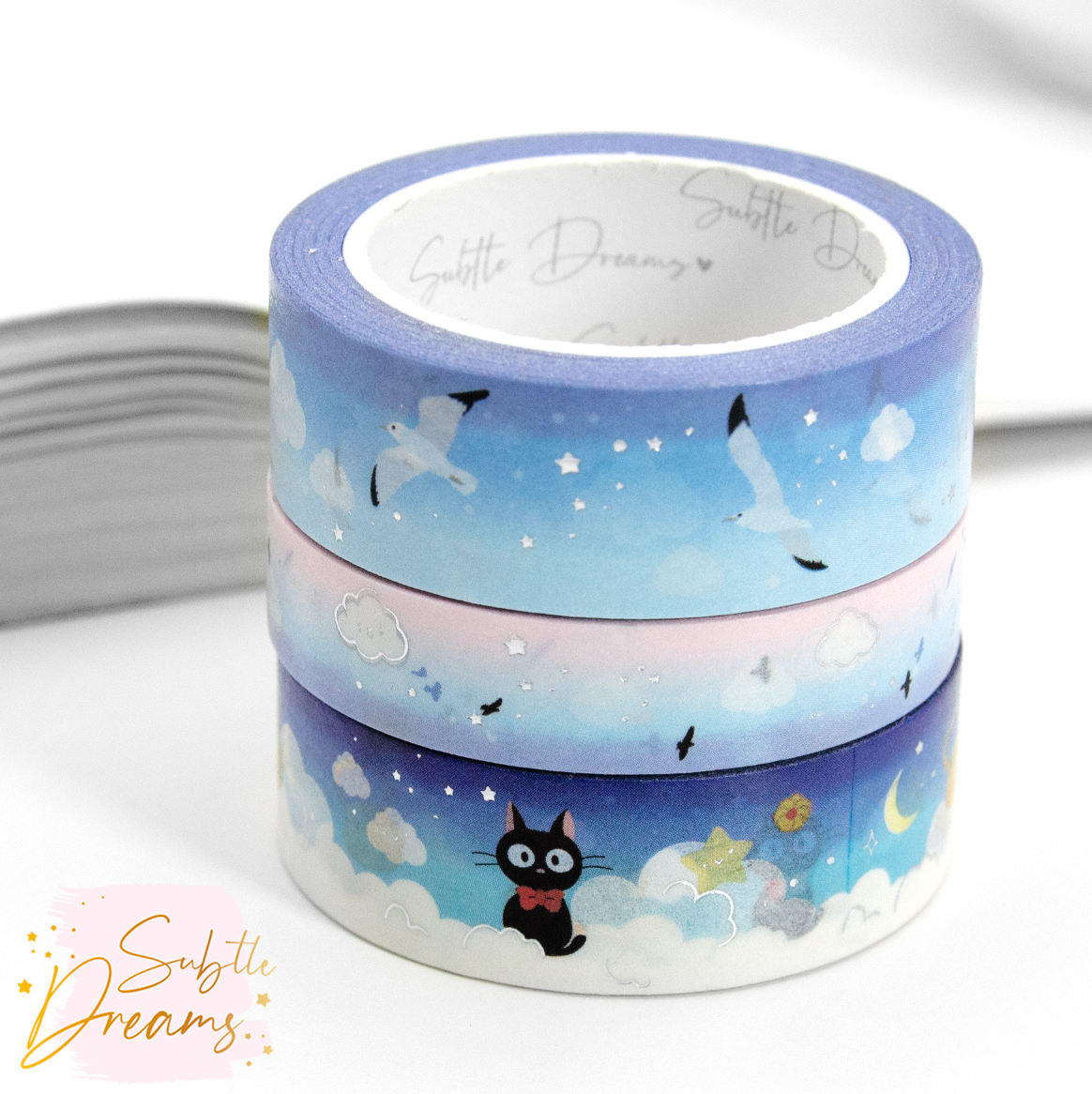 Jiji cloud washi, cat washi