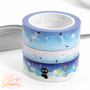 Jiji cloud washi, cat washi