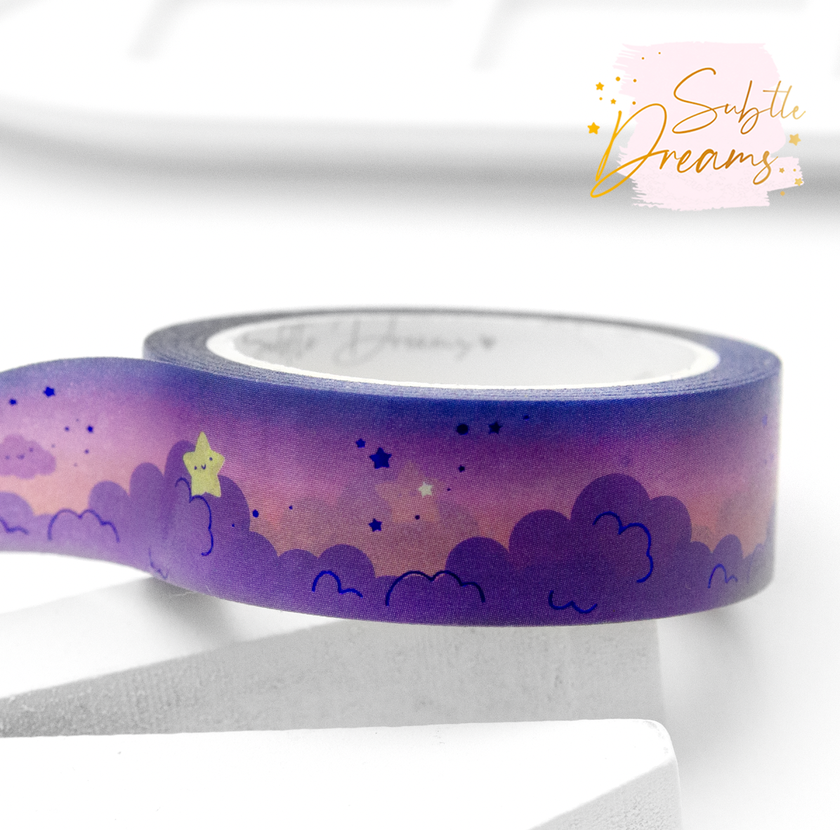 Royal purple cloud washi