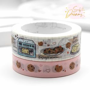 Choco chip cookie hand painted recipe washi