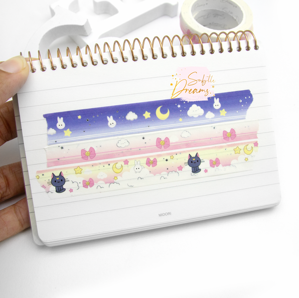 Luna cloud washi tape, cat lady, bows