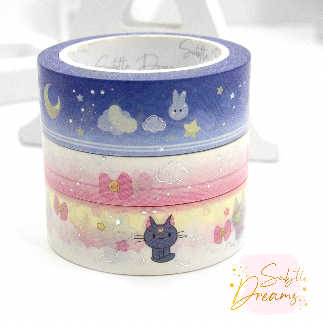 Luna cloud washi tape, cat lady, bows