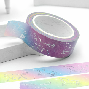 Rainbow unicorns washi