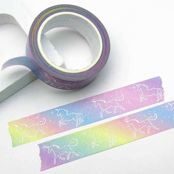 Rainbow unicorns washi