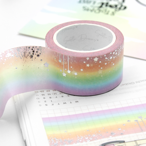 Rainbow morning Star City washi Vol.7, planner tape, wide washi