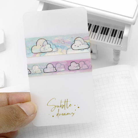 Rainbow clouds, hand painted washi samples- Limit 2/order