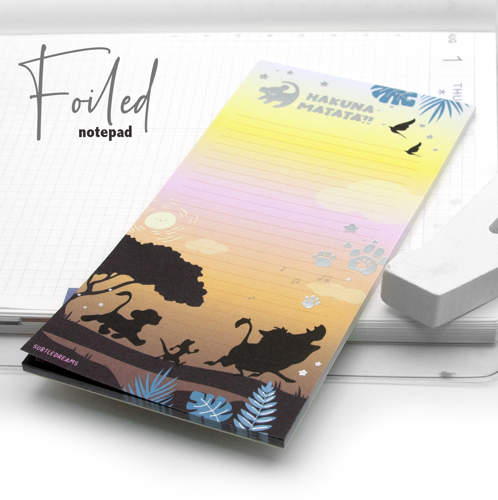 Hakuna Matata foiled notepad