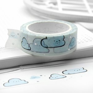 Kawaii clouds blue washi Vol.2, hand painted