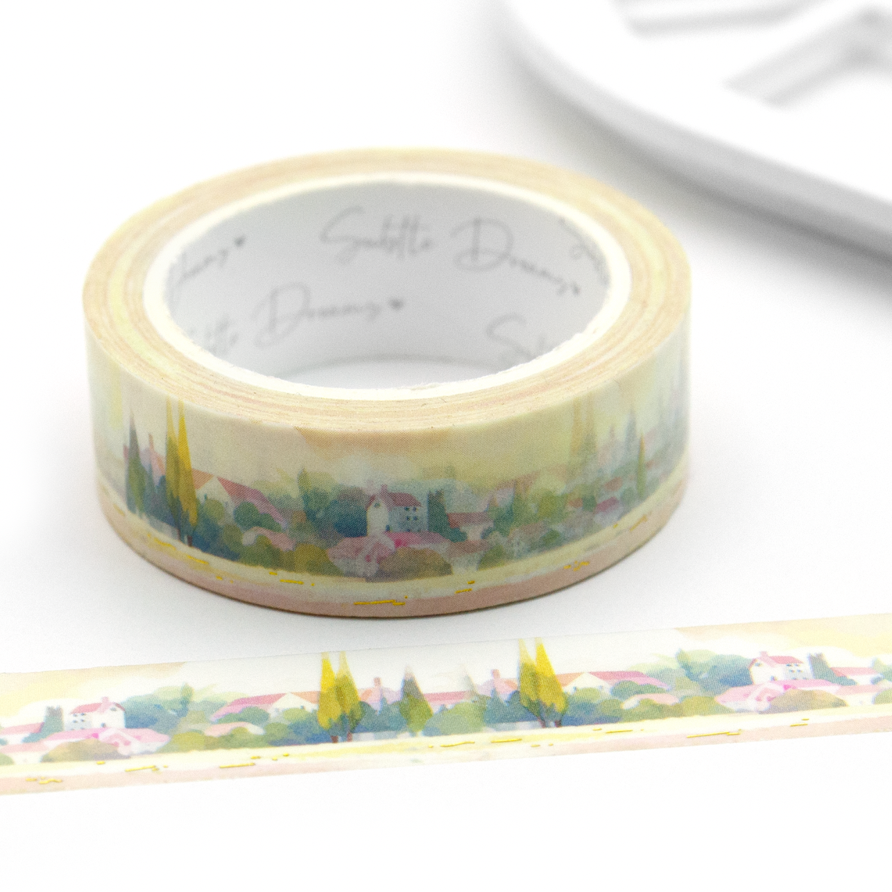 Northern sunrise, hand painted watercolor washi