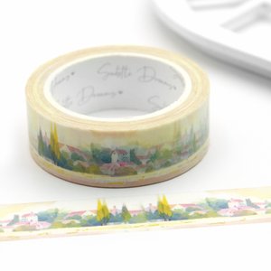 Northern sunrise, hand painted watercolor washi