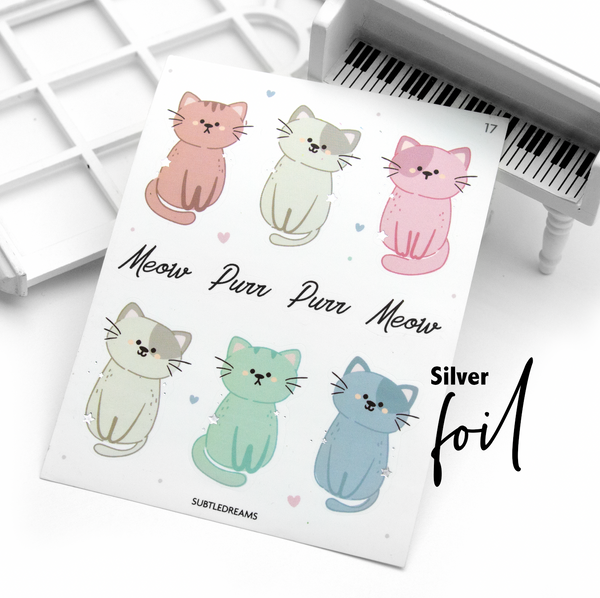 Purr-ty please, cat foil stickers