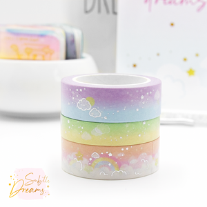 Rainbow cloud washi