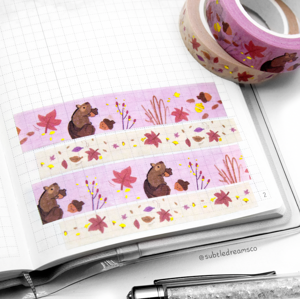 It's a beautiful fall day washi set of 2, hand painted| LIMITED STOCK!