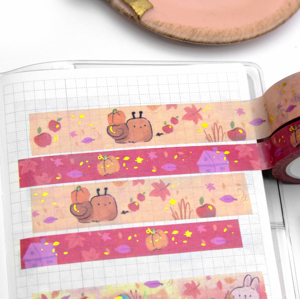 Fall breeze, autumn leaves washi set of 2, hand painted| LIMITED STOCK!