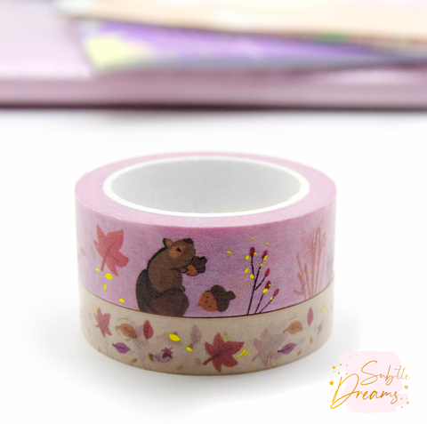 It's a beautiful fall day washi set of 2, hand painted| LIMITED STOCK!