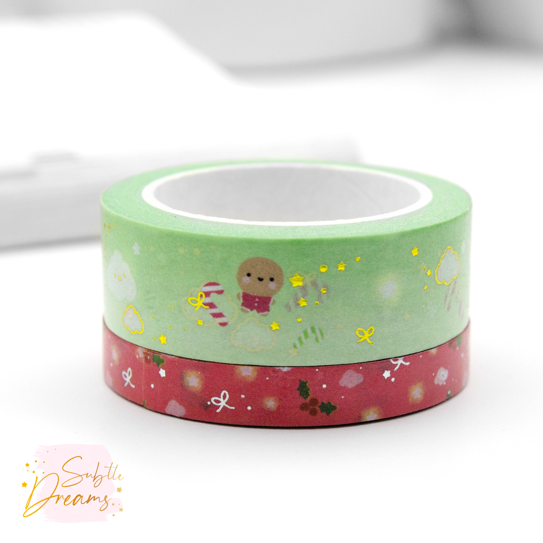 Magic Moments holiday washi set of 2, hand painted