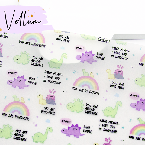 Kawaii dinosaur vellum - LOW STOCK!