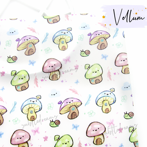 Wild n free mushroom hand painted vellum - LOW STOCK!