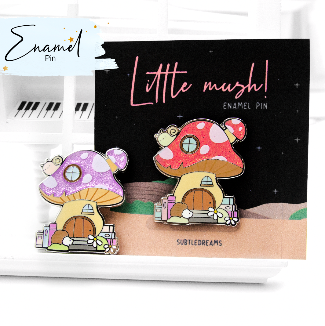 Little mush glitter enamel pin - LOW STOCK!