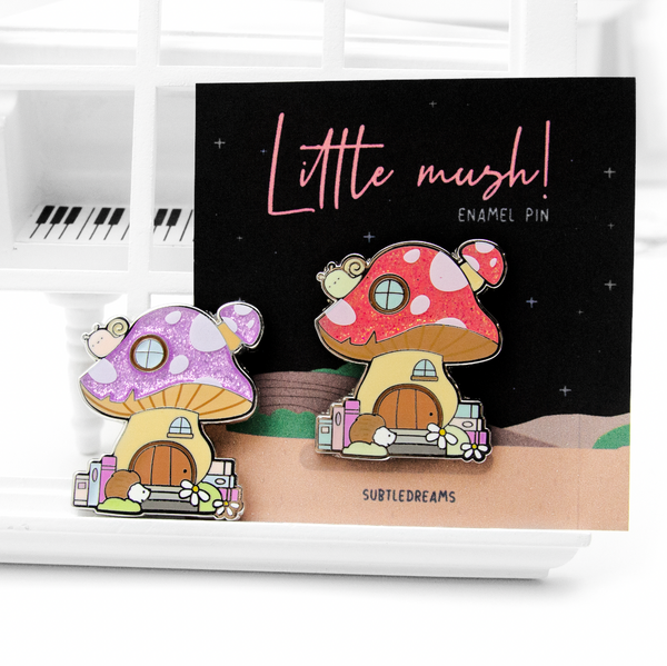 Little mush glitter enamel pin - LOW STOCK!