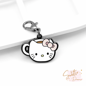 Kitty in a mug charm