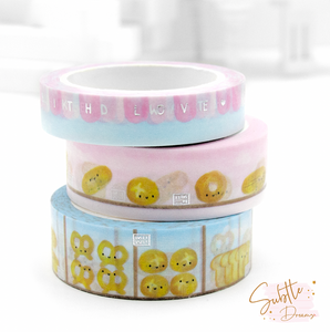 Baked with love, hand painted washi