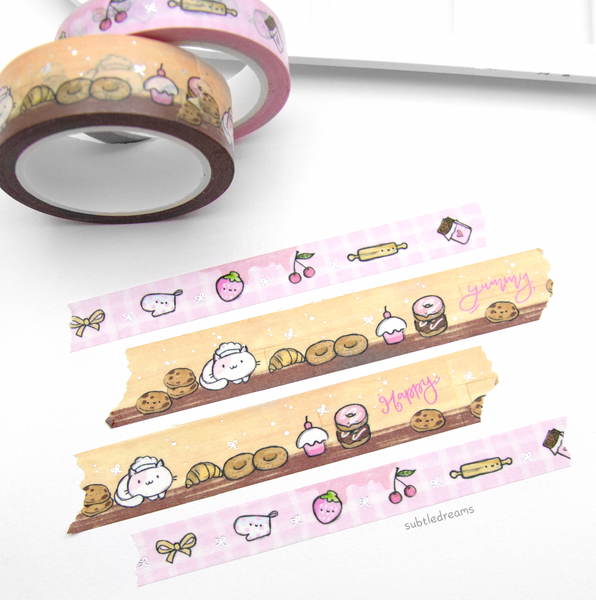 Baking queen, hand painted washi - LOW STOCK!