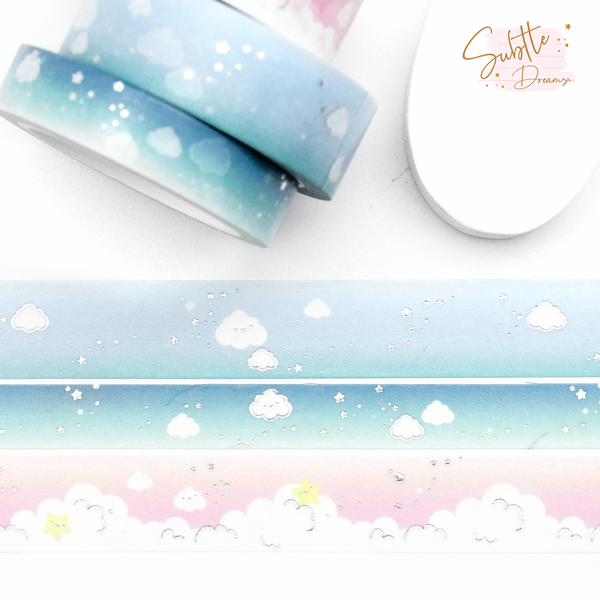 Blushing Beauty, cloud washi set of 3| LIMITED STOCK!